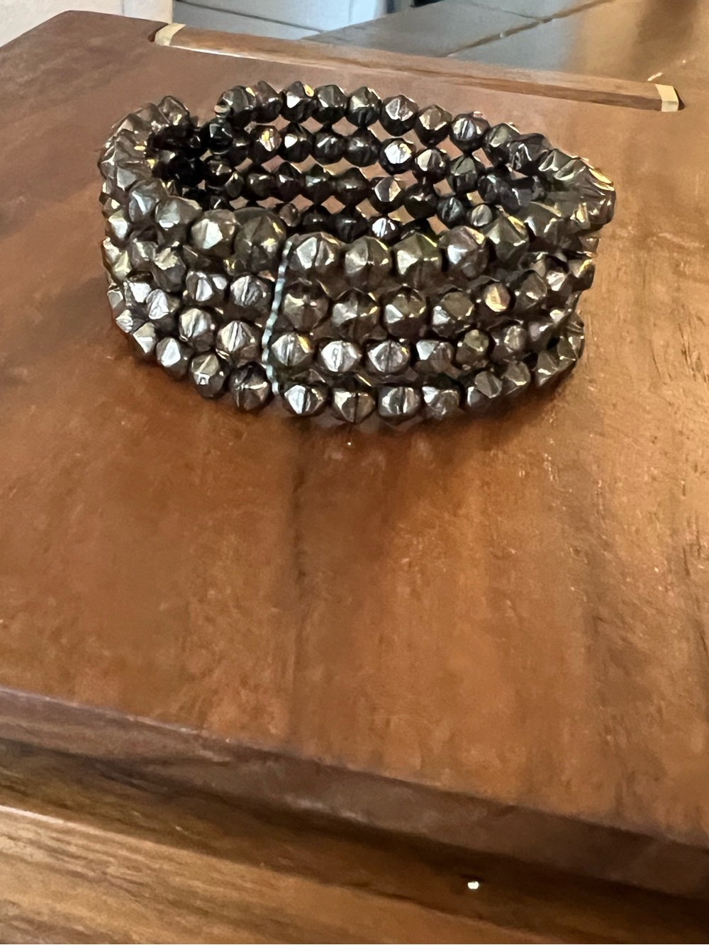 Gloria Astolfo Venice Vintage Glass Bead Multi Strand Cuff Bracelet
